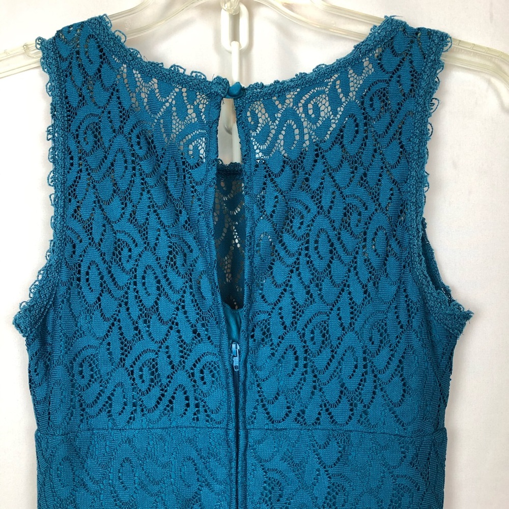 B Darlin Teal Lace Sleeveless Dress, Size 5/6 - Picture 6 of 9